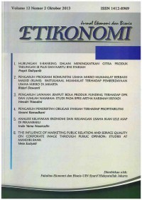 ETIKONOMI: Jurnal Ekonomi: Volume 12  No.2 I Oktober 2013