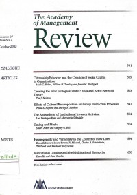 Image of The Academy of Management Review: Vol. 27 No. 4 | Oktober 2002