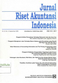 Image of Jurnal Riset Akuntansi Indonesia: Vol. 8 No. 3 | September 2005