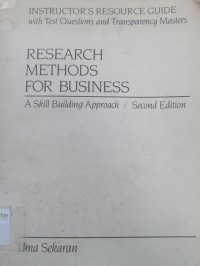 Image of Research Methods for Business: A Skill building Approach. 2 Ed.