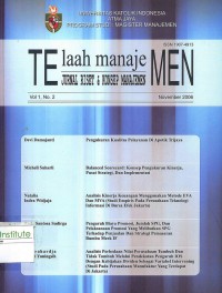 Image of Telaah Manajemen Jurnal Riset & Konsep Manajemen: Vol. 1, No. 2, November 2006