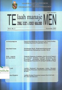 Image of Telaah Manajemn Jurnal Riset & Konsep Manajemen: Vol. 2 No. 2 | November 2007