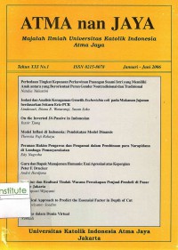 Image of Atma nan Jaya: Majalah llmiah Universitas Katolik Indonesia Atma Jaya: Th. XXI No.1| Januari-Juni 2006