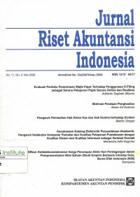 Image of Jurnal Riset Akuntansi Indonesia: Vol. 11 No. 2 | Mei 2008