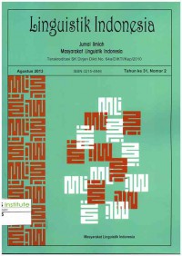 Image of Linguistik indonesia: Jurnal Masyarakat Ilmiah Indonesia Tahun ke 31. No. 2