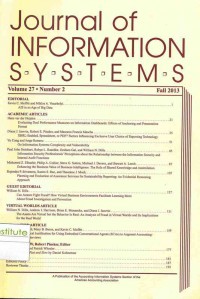 Image of Journal of Information Systems