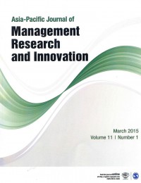 Image of Asia-Pasific Journal of Management Research and Innovation: Vol 11. No. 1 | Maret 2015