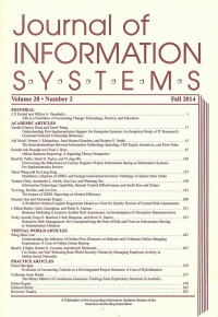 Image of Journal of Information Systems: Vol. 28 No. 1  | Spring 2014