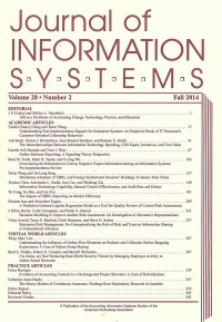 Image of Journal of Information Systems: Vol 28. No. 2 | Fall 2014