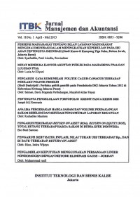 Image of Jurnal Manajemen dan Akuntansi: Vol. 18 No. 1 | April-Mei 2013