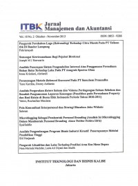 Image of Jurnal Manajemen dan Akuntansi: Vol. 18 No. 2 |Oktober-November 2013