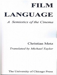 Image of Film Language A Semiotics of the Cinema