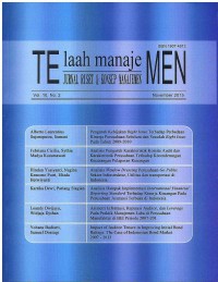Image of Telaah Manajemen : Jurnal Riset & Konsep Manajemen: Vol. 10 No. 2 November 2015