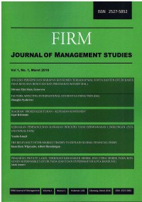 Image of FIRM: Journal of Management Studies Vol. 1 No. 1 | Maret 2016