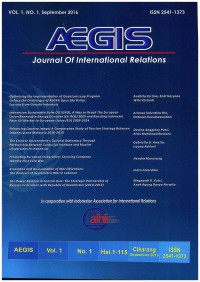 Image of AEGIS: Journal of International Relations Vol. 1 No. 1 | September 2016