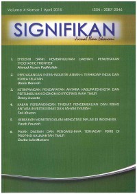 Image of Signifikan: Jurnal Ilmiah Ekonomi Vol. 4 No. 1 | April 2015