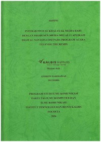 Image of Interaktivitas Khalayak Media Baru Dengan Produsen Media Melalui Aplikasi Digital Nonton.com pada Program Acara Televisi The Remix