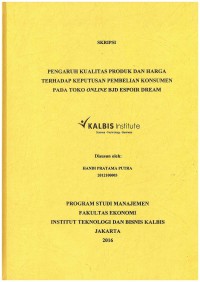 Image of Pengaruh Kualitas Produk dan Harga Terhadap Keputusan Pembelian Konsumen pada Toko Online BJD Espoir Dream