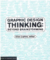 Image of Graphic Design Thinking : Beyond Brainstrorming
