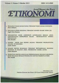 Image of ETIKONOMI: Jurnal Ekonomi: Volume 11  No.2 I Oktober 2012