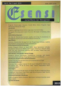 Image of Esensi: Jurnal Bisnis dan Manajemen: Vol. 5 No. 1 | April 2015