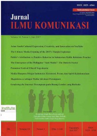 Image of Jurnal Ilmu Komunikasi UAJY: Volume 14 Nomor 1| Juni 2017