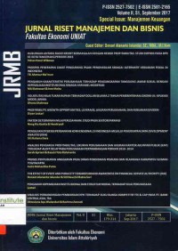 Image of Jurnal Riset Manajemen dan Bisnis (JRMB) : Volume II, S1 I September 2017