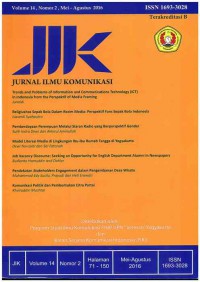 Image of Jurnal Ilmu Komunikasi UPN-YK : Vol. 14 Nomor 2 I Mei-Agustus 2016