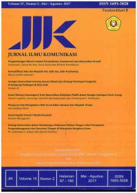 Image of Jurnal Ilmu Komunikasi UPN-YK : Vol. 15 Nomor 2 I Mei-Agustus 2017