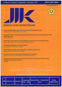 Image of Jurnal Ilmu Komunikasi UPN-YK : Vol. 15 No. 3 I September - Desember 2017