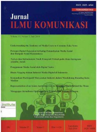 Image of Jurnal Ilmu Komunikasi UAJY: Volume 15 Nomor 1| Juni 2018