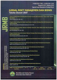 Image of Jurnal Riset Manajemen dan Bisnis (JRMB) : Volume  III (S1) I Oktober 2018