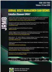 Image of Jurnal Riset Manajemen dan Bisnis (JRMB) : Volume  I (1) I Juni 2016