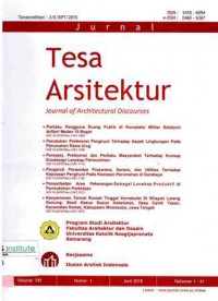 Image of Tesa Arsitektur : Journal of Architectural Discourses : Volume XVI Nomor 1 I Juli 2018