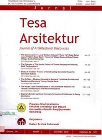 Image of Tesa Arsitektur : Journal of Architectural Discourses : Volume XVI Nomor 2 I Desember 2018