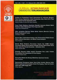 Image of Jurnal Komunikasi Universitas Tarumanegara : Vol 6, No. 1 I Februari 2014