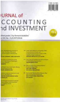 Image of Journal of Accounting and Investment : Vol. 19, No.2 I July-December 2018