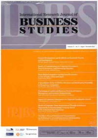 Image of International Research Journal Business Studies : Volume 12 No. 2 I August - November 2019