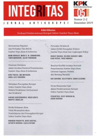 Image of Integritas : Jurnal Anti Korupsi : Volume. 05 Nomor 2 -2 I Desember 2019