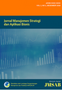 Image of Jurnal Manajemen Strategi dan Aplikasi Bisnis : Vol. 2. No. 2, Desember 2019