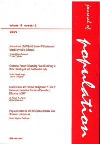 Image of Journal of Population Vol.15 No.2 Th.2009