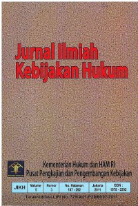 Image of Jurnal Ilmiah Kebijakan Hukum | Vol. 5 No. 3 Th. 2011