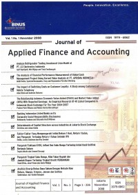 Image of Journal of applied finance and accounting: Vol. 1, No. 1 November 2008