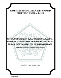 Image of Petunjuk Pengisian Surat Pemberitahuan Tahunan Pajak Penghasilan Wajib Pajak Orang Pribadi (SPT 1770 S beserta lampiran-lampirannya)