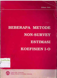 Image of Beberapa Metode Non-Survey Estimasi Koefisien i-o