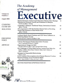 Image of The Academy of Management Executive: Vol. 16 No.3| August 2002
