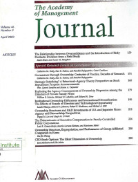 Image of The Academy of Management Journal: Vol. 46, No. 2, April 2003