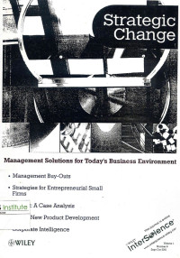 Image of Strategic Change: Vol. 1 No. 6 | September-October 2001