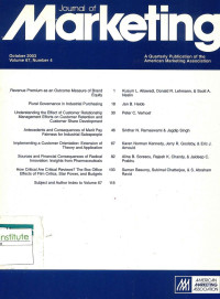 Image of Journal of Marketing: Vol. 67 No. 4 | Oktober 2003