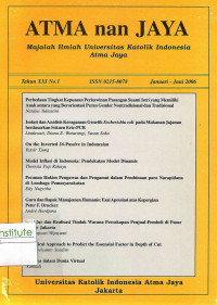 Image of Atma nan Jaya: Majalah llmiah Universitas Katolik Indonesia Atma Jaya: Th. XXI No.1| Januari-Juni 2006